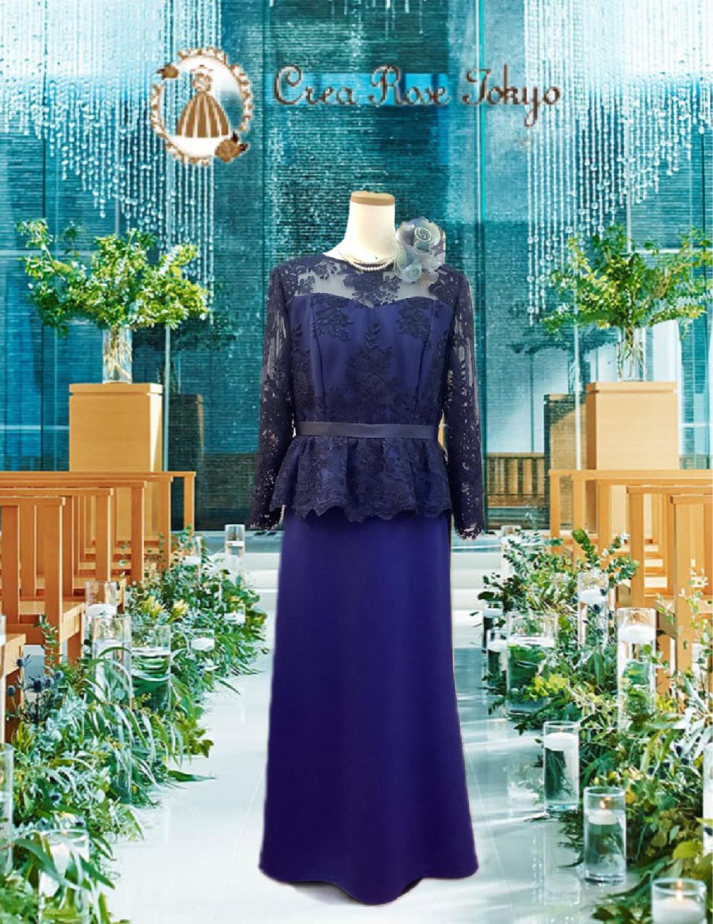 クレアローズ オリジナル正礼装【ヴェロニカデルフィードレス】美を追求し、計算された刺繍とライン画像