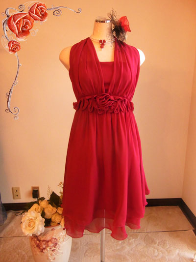 [レディアン]編み上げフィットのパーティードレス　S～LLLサイズ（各種）