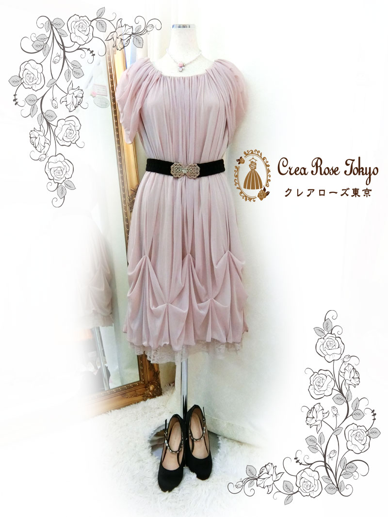 [ノクターン]フェミニンなゆったりフリーサイズドレス