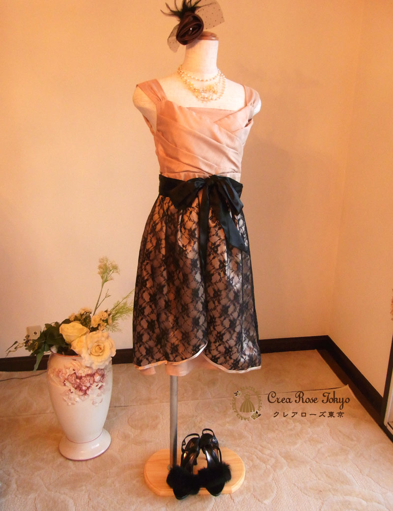 [ジョアンヌ]3wayベージュのパーティーワンピースドレス　Mサイズ