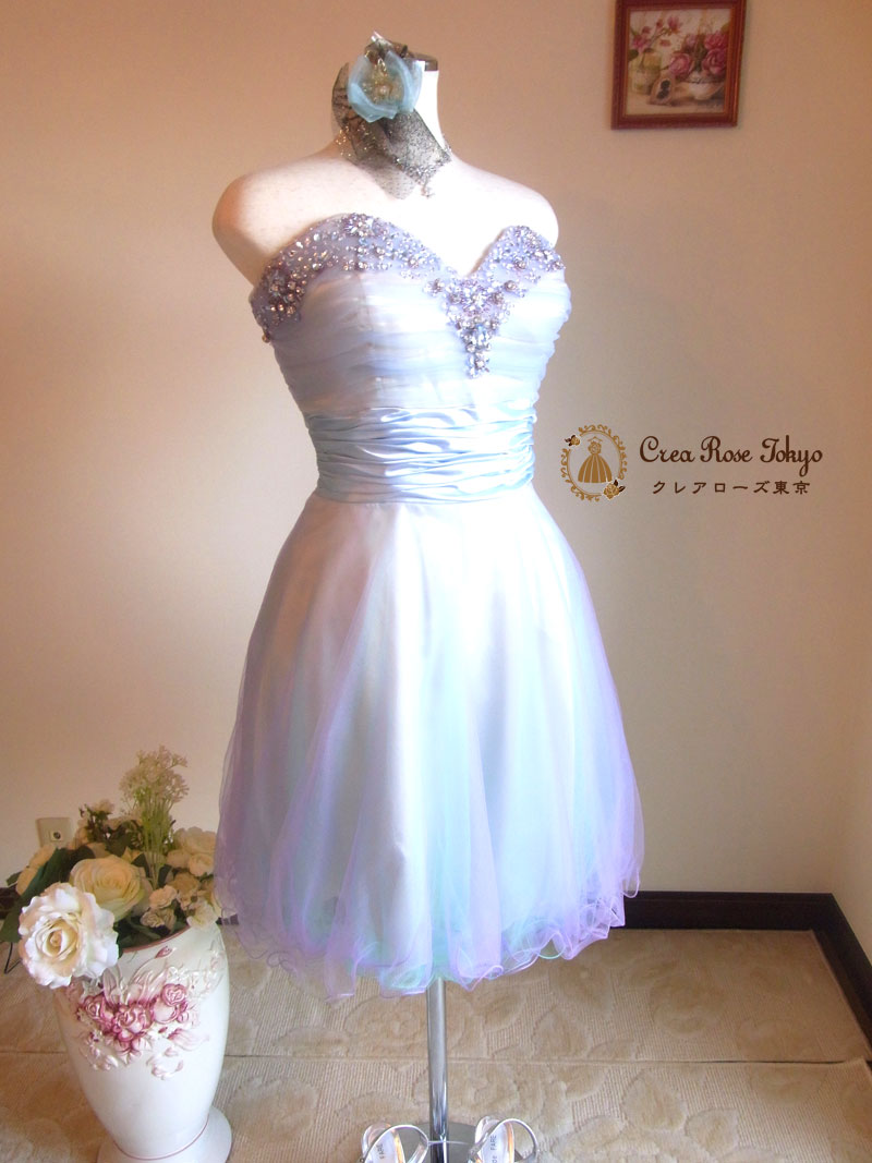[クラリス]キラキラビジューのパーティードレス　Ｍ～ＬＬサイズ