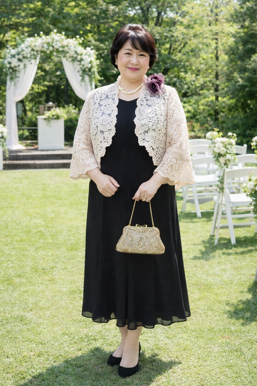 お呼ばれ１３号〜１５号の方、【クラリネットレディドレス＋ドレッシーローザ】結婚式・パーティー大きめサイズフォーマルドレス