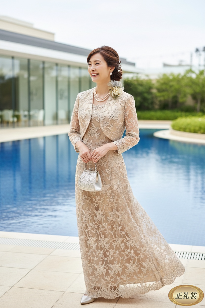 高級マザーズドレス 総レース