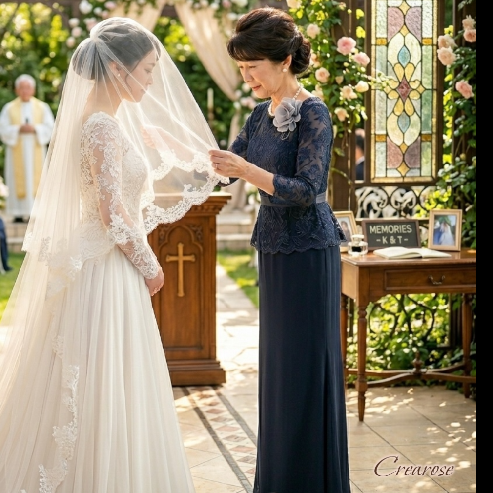 9号、輝くビジューが美しいスレンダーフォルム【ヴェロニカネイビー】結婚式マザーズドレス