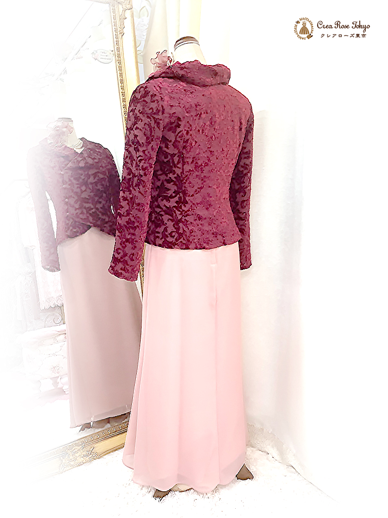 心が浮き立つ大人のスウィートスタイル【エカテリーナドレス＋ガーネットメリージャケット】ミセスの結婚式やパーティーに