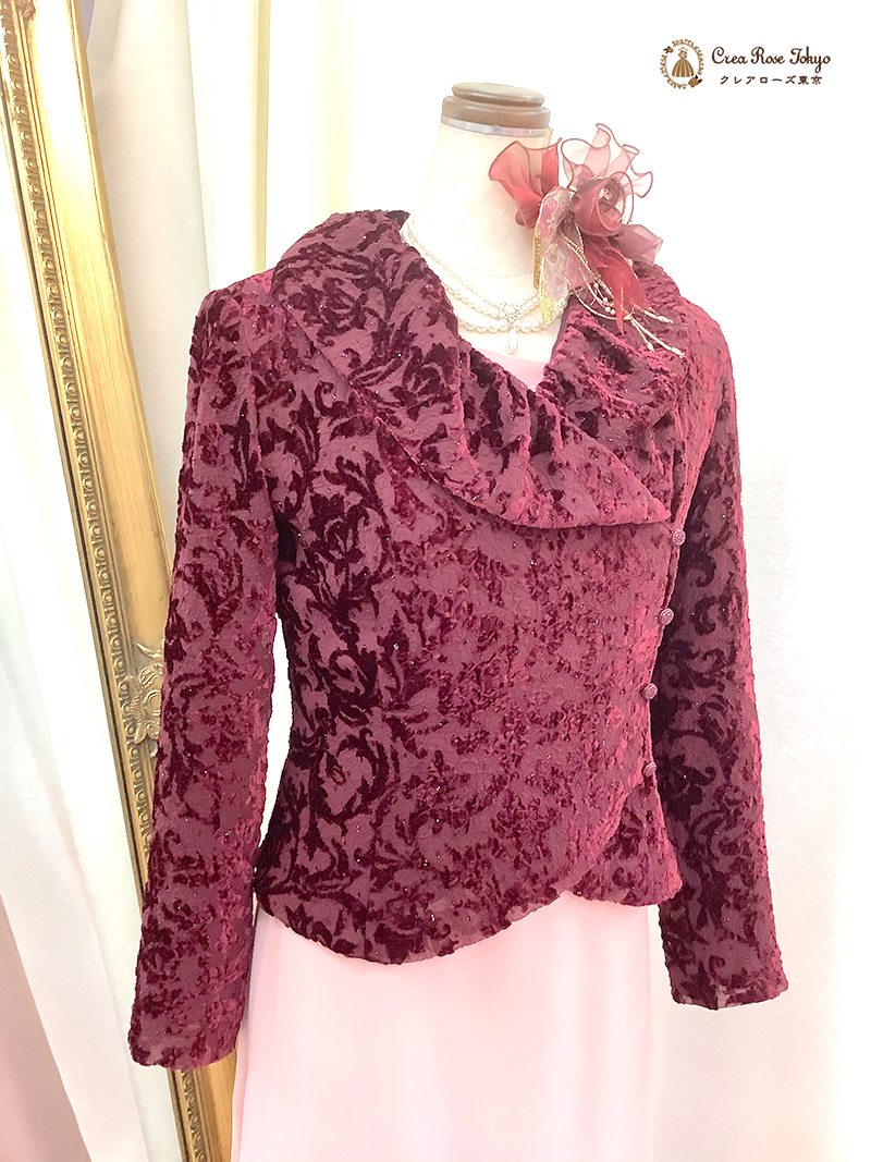 心が浮き立つ大人のスウィートスタイル【エカテリーナドレス＋ガーネットメリージャケット】ミセスの結婚式やパーティーに