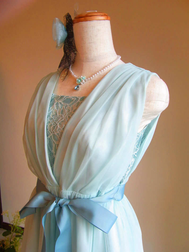 可憐なコーディネート2点ドレスセット！[アクアクリスタ+ホワイトローズボレロ]