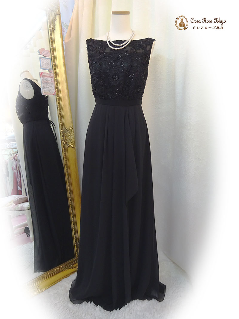 高級ドレス9号〜11号編み上げドレス2点セット！【アンドリア・ドレッシードレス＋ソフトベールボレロ】優雅な印象のロングドレス