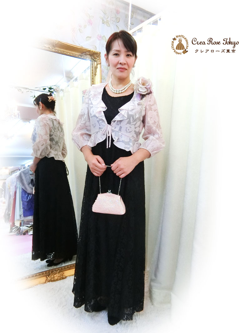 全サイズあり！M～３L。人気コーディネート2点セット！[パティオグレイス＋ローザボレロジャケット]母親ドレス