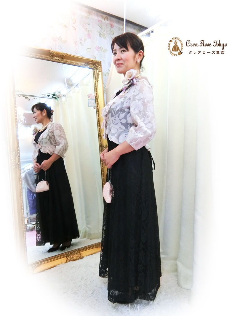 全サイズあり！M～３L。人気コーディネート2点セット！[パティオグレイス＋ローザボレロジャケット]母親ドレス