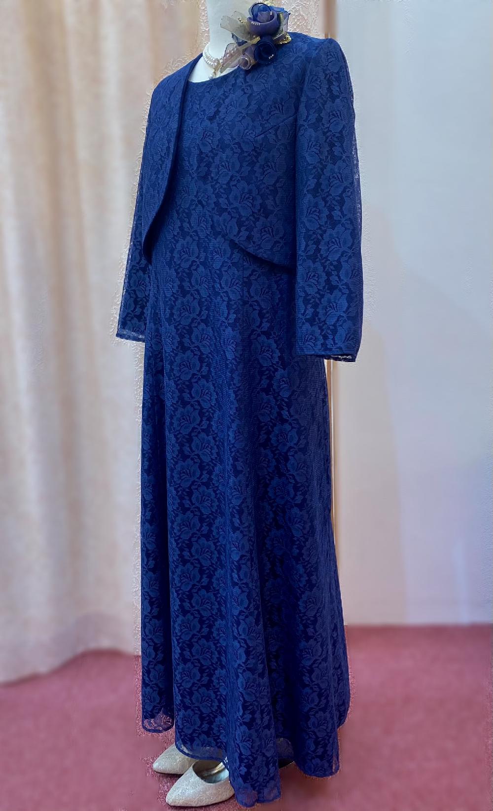 オリジナル正礼装　総レースの華やかマザーズドレス13−15号【マミッサパティオドレス＋ジャケット】ゆったりとした着心地