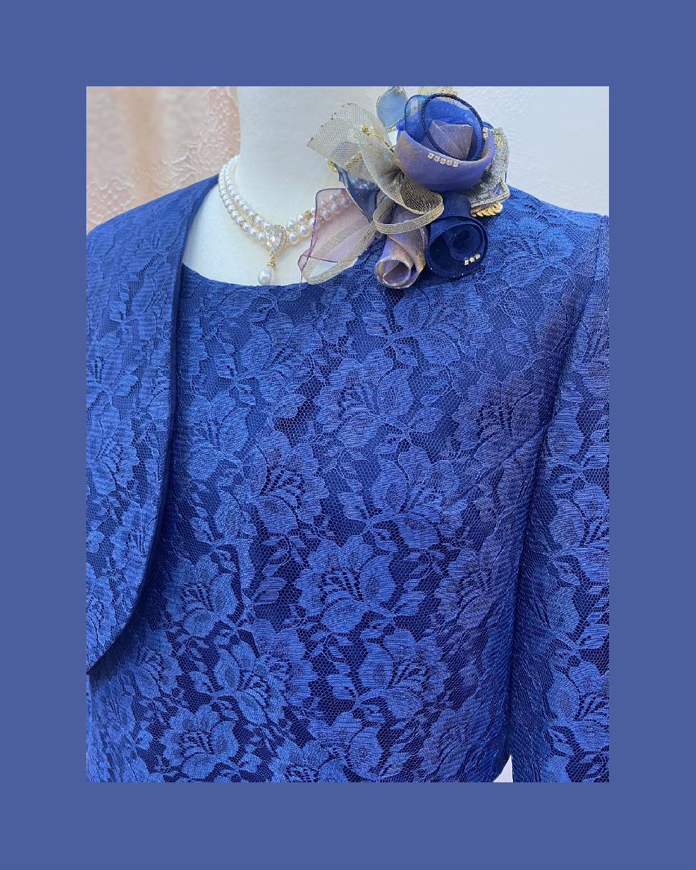 オリジナル正礼装　総レースの華やかマザーズドレス13−15号【マミッサパティオドレス＋ジャケット】ゆったりとした着心地