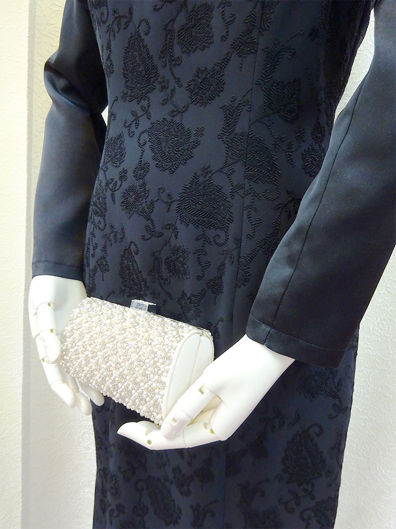 お母様のマーメイドラインロングドレス９号（M）地模様が人気のエレガントなドレス【イングリッシュドレス】