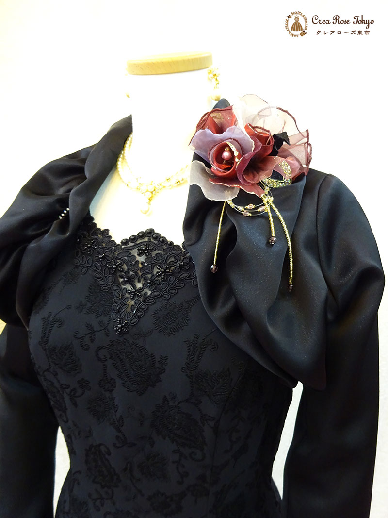 お母様のマーメイドラインロングドレス９号（M）地模様が人気のエレガントなドレス【イングリッシュドレス】