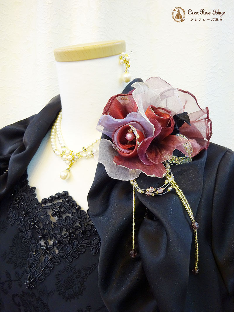 お母様のマーメイドラインロングドレス９号（M）地模様が人気のエレガントなドレス【イングリッシュドレス】