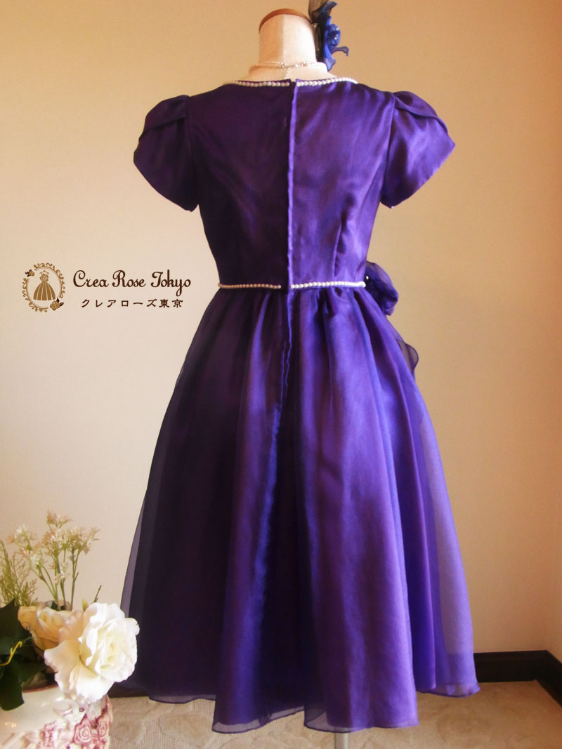 [アドレナ]お嬢様のための上品ミディアムドレス　１６０～Mサイズ画像