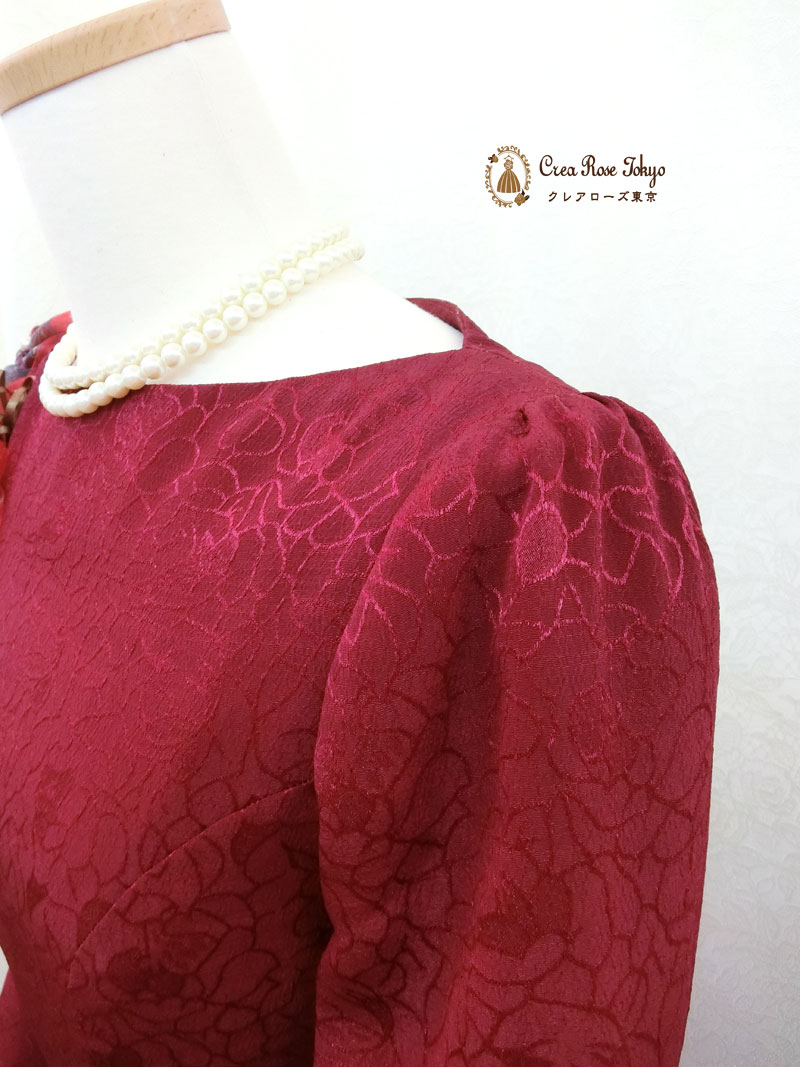 [バーガンティール]7号〜細身9号の洋装母親ドレス