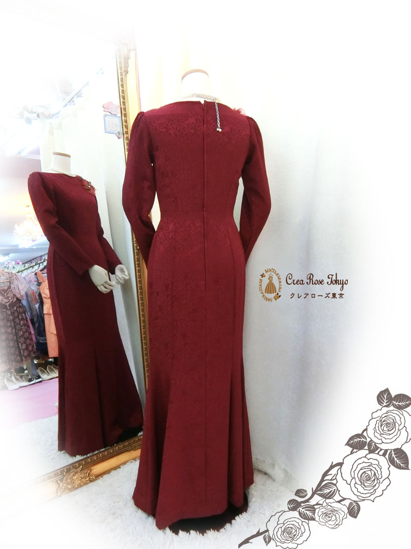 [バーガンティール]7号〜細身9号の洋装母親ドレス