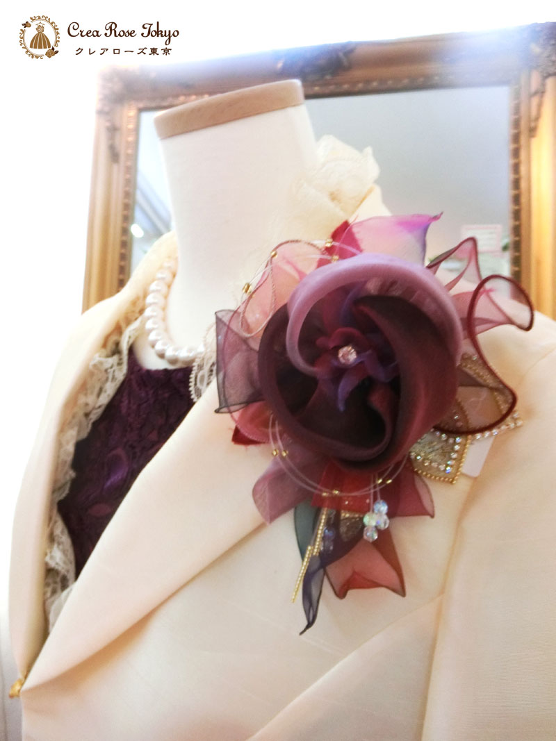 [ピンパーネル]紫色の上品なマーメイド総レース母親ドレス　７~細身９号