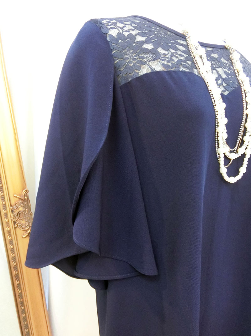 40代50代向け[エルモア]一枚で着られるワンピースゲストドレス