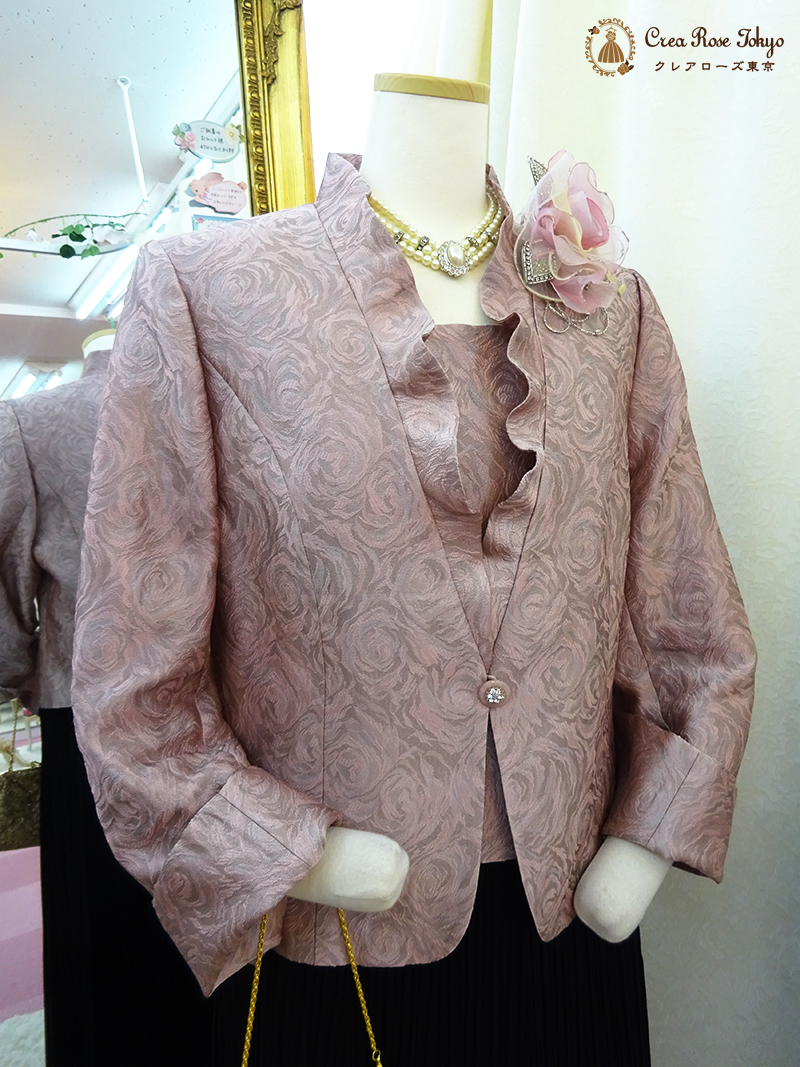 ゆったりLL〜3Lサイズ！コーディネート2点セット【クレメントレディジャケット＋フォーマルアシメスカート】叔母様・祖母様に