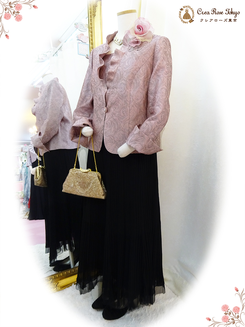 ゆったりLL〜3Lサイズ！コーディネート2点セット【クレメントレディジャケット＋フォーマルアシメスカート】叔母様・祖母様に