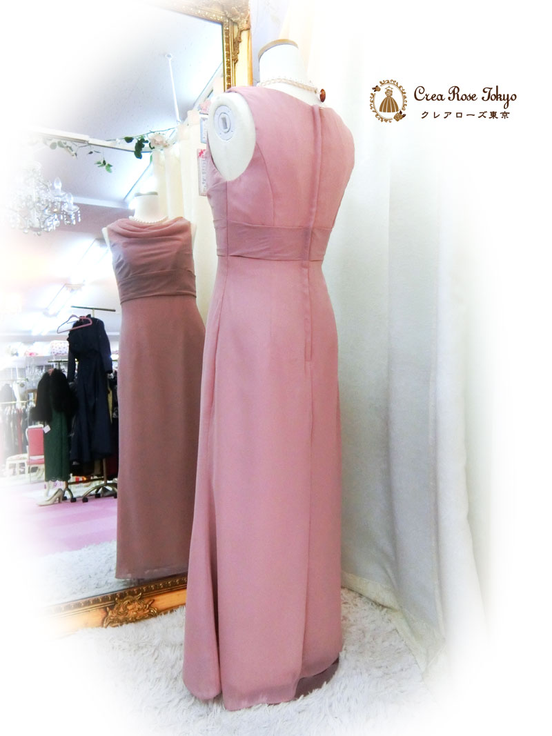 【エカテリーナドレス＋ソフトベールボレロ】2点セット/胸元のドレープが柔らかな印象のドレスコーディネート/優しいピンクの母親・ご親族ドレス