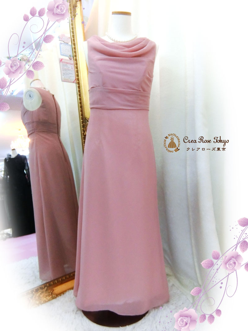 【エカテリーナドレス＋ソフトベールボレロ】2点セット/胸元のドレープが柔らかな印象のドレスコーディネート/優しいピンクの母親・ご親族ドレス