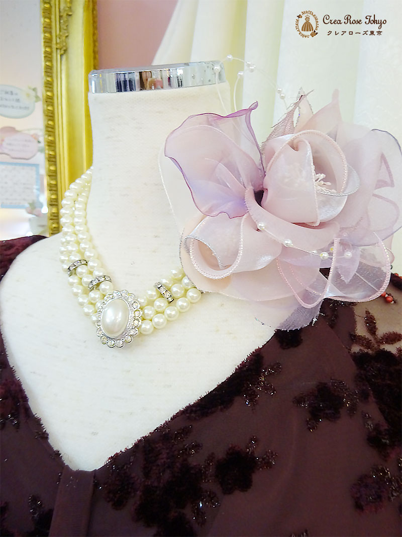 秋冬におすすめ！シックなボルドーカラーの地模様ドレス【ジュリアシアンドレス】お母様、叔母さま、ご親族様