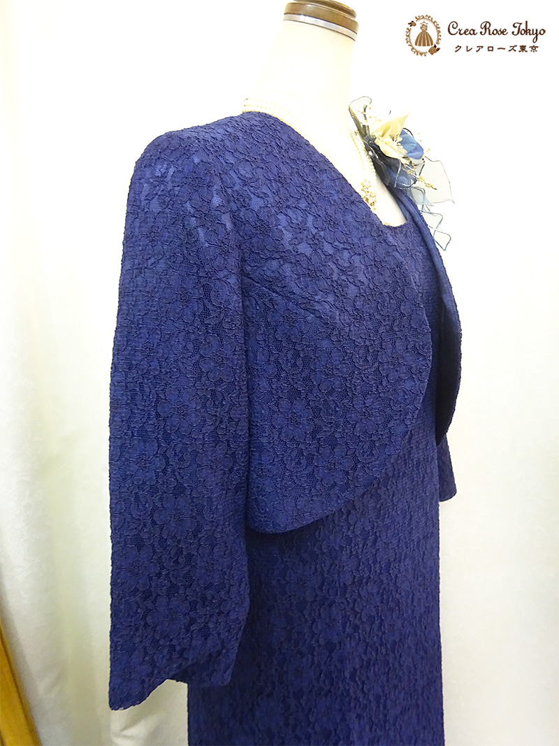 正礼装、調整可、最上のレセプションに、輝くブルーの花々をまとって【パジュールパティオドレス＋パジュールパティオボレロ】正式フォーマルミセスドレス