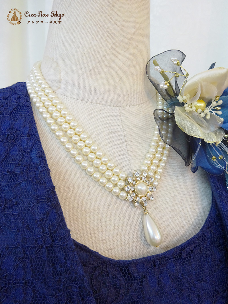 正礼装、調整可、最上のレセプションに、輝くブルーの花々をまとって【パジュールパティオドレス＋パジュールパティオボレロ】正式フォーマルミセスドレス