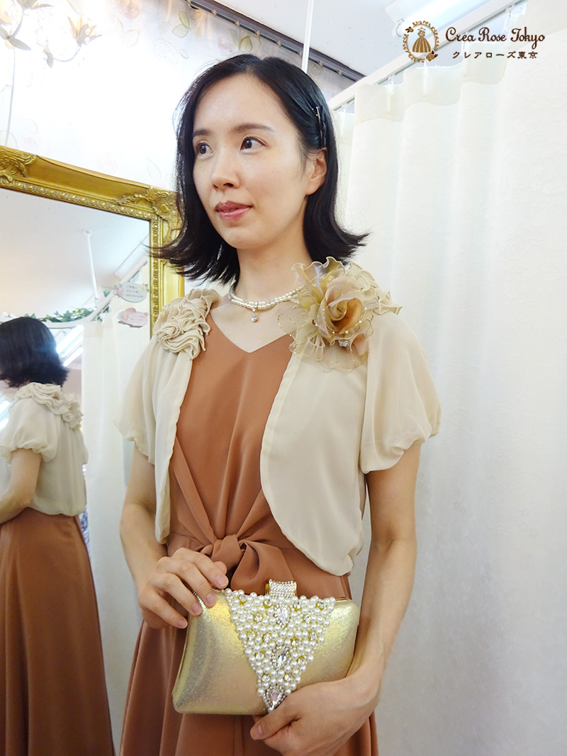 横浜元町　黄金の海に大粒のパールがあふれ出す【ゴールドジュエリーバッグ】