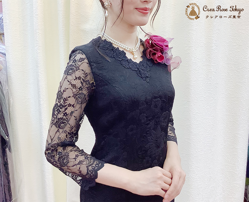 マザーズドレススレンダーラインに香り立つ黒き薔薇【ロジュマン