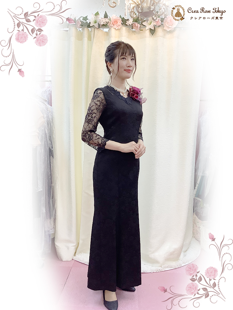 マザーズドレススレンダーラインに香り立つ黒き薔薇【ロジュマン