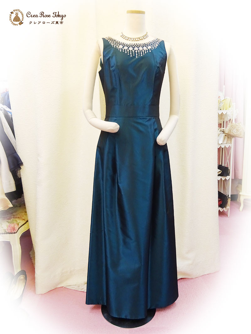 浅草本店　舞台映え！艶やかなブルーグリーンドレス【リンベル】ミセスの発表会におすすめ