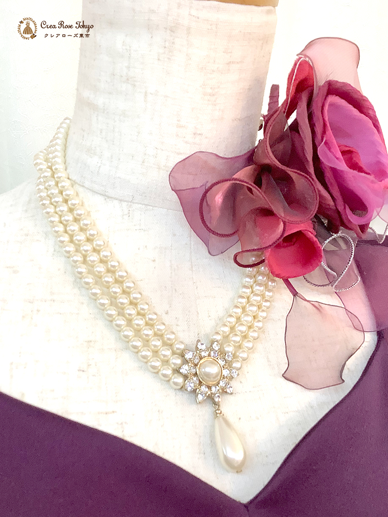 高貴な紅紫でスタイルよく魅せるロングドレス【チェルシーアダージョドレス】20～50代の結婚式・パーティー・演奏会などに