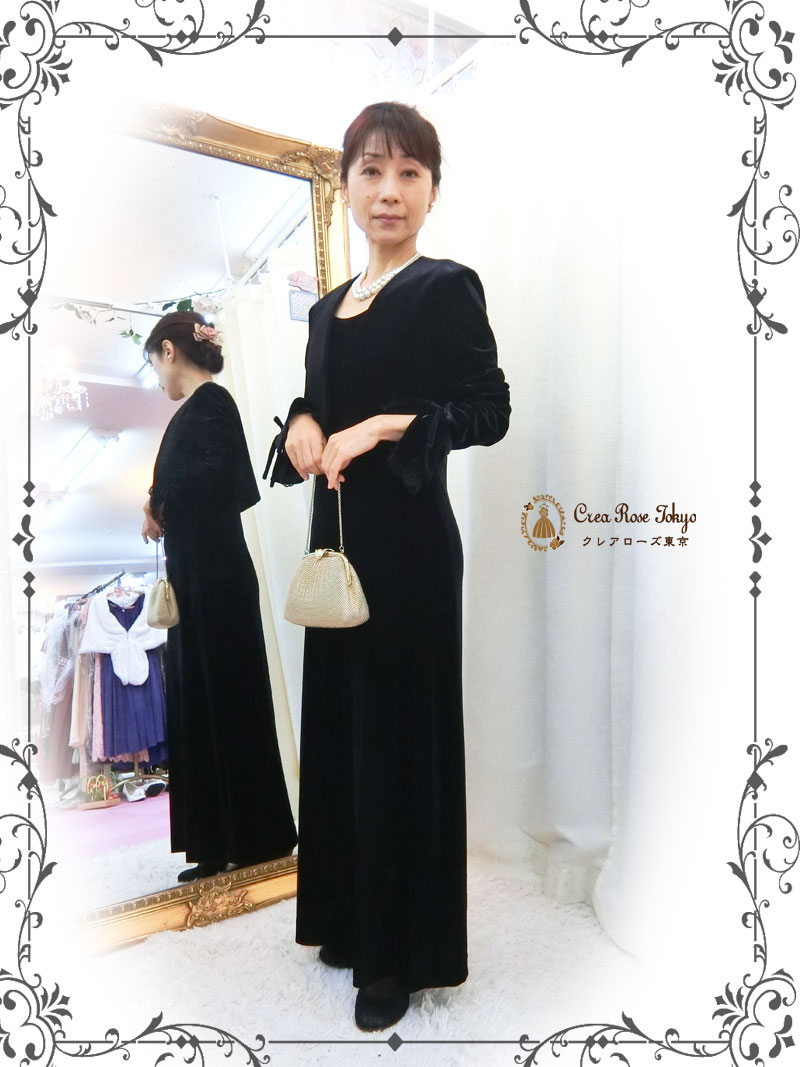 10月～３月までの秋冬フォーマルコーディネート2点ドレスセット！[リラ・ベルベット+リラ・ベルベットジャケット]