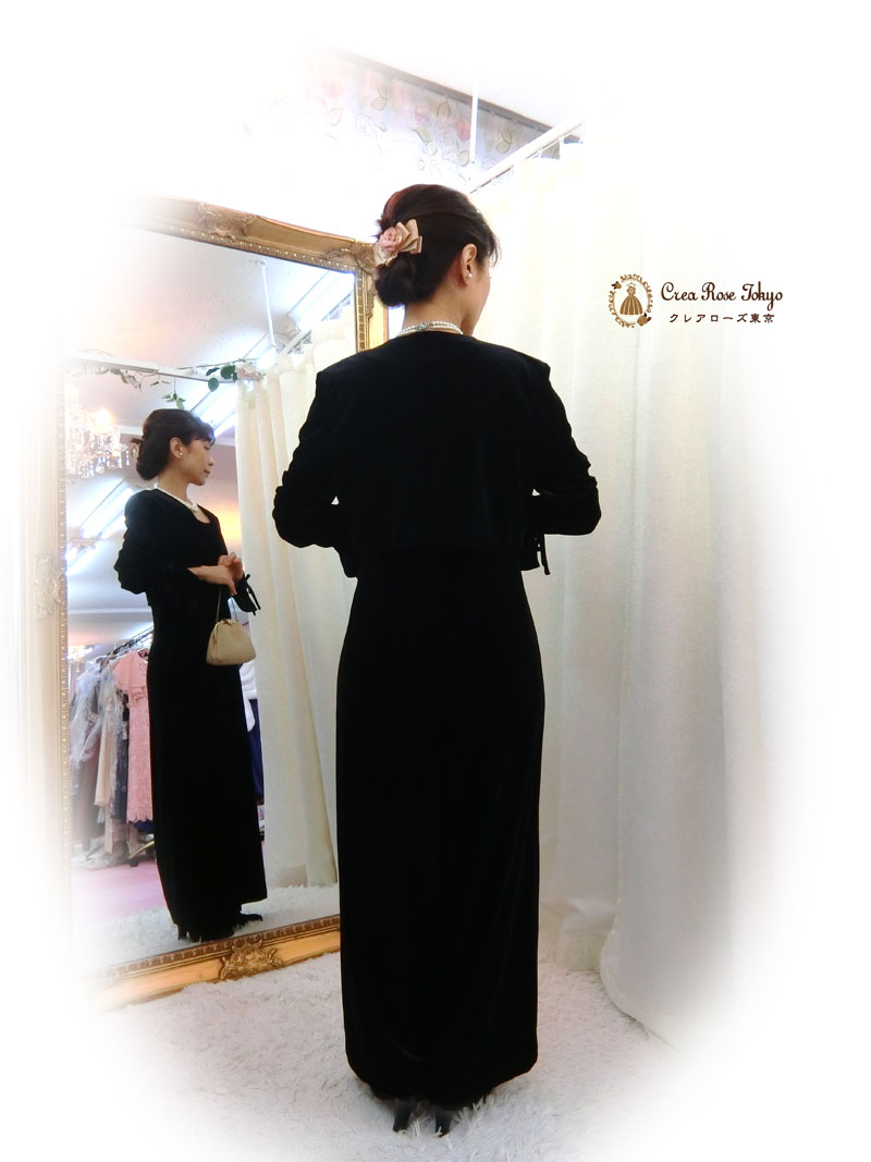 10月～３月までの秋冬フォーマルコーディネート2点ドレスセット！[リラ・ベルベット+リラ・ベルベットジャケット]