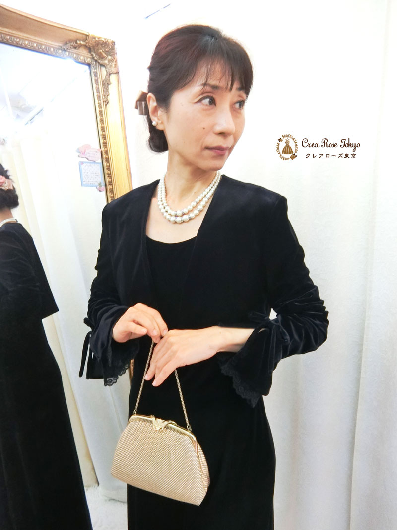 10月～３月までの秋冬フォーマルコーディネート2点ドレスセット！[リラ・ベルベット+リラ・ベルベットジャケット]