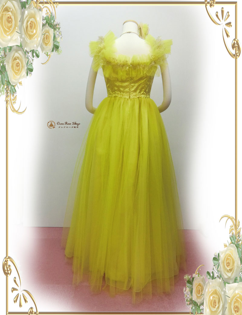 [レモリーチュチュ]当店オリジナル♪憧れイエローロングドレス