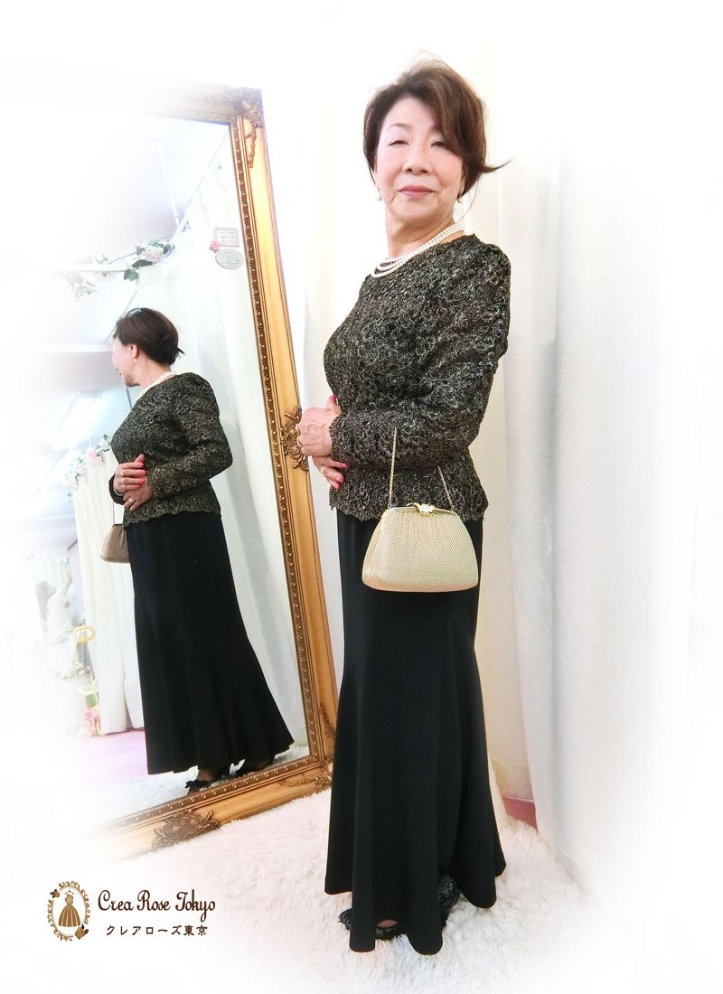 [エルビィ]ジャケットいらずの品のある洋装マザーズドレス、叔母様祖母様