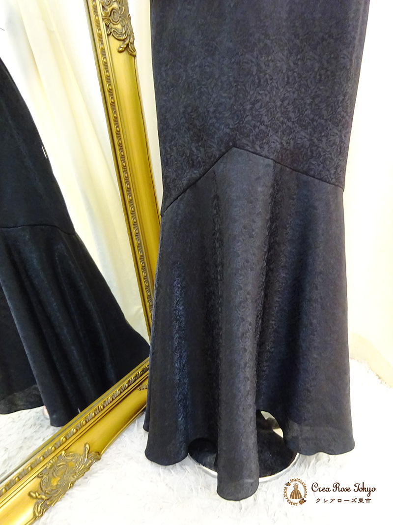 7〜9号の方、貴婦人のような品格が匂い立つロングドレスコーディネート2点セット【アシュケードドレス＋ジラーニャボレロ】マダムの結婚式やパーティーに