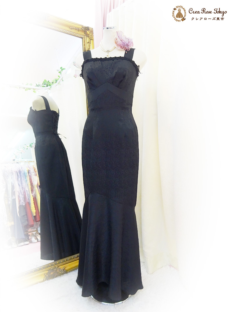 7〜9号の方、貴婦人のような品格が匂い立つロングドレスコーディネート2点セット【アシュケードドレス＋ジラーニャボレロ】マダムの結婚式やパーティーに