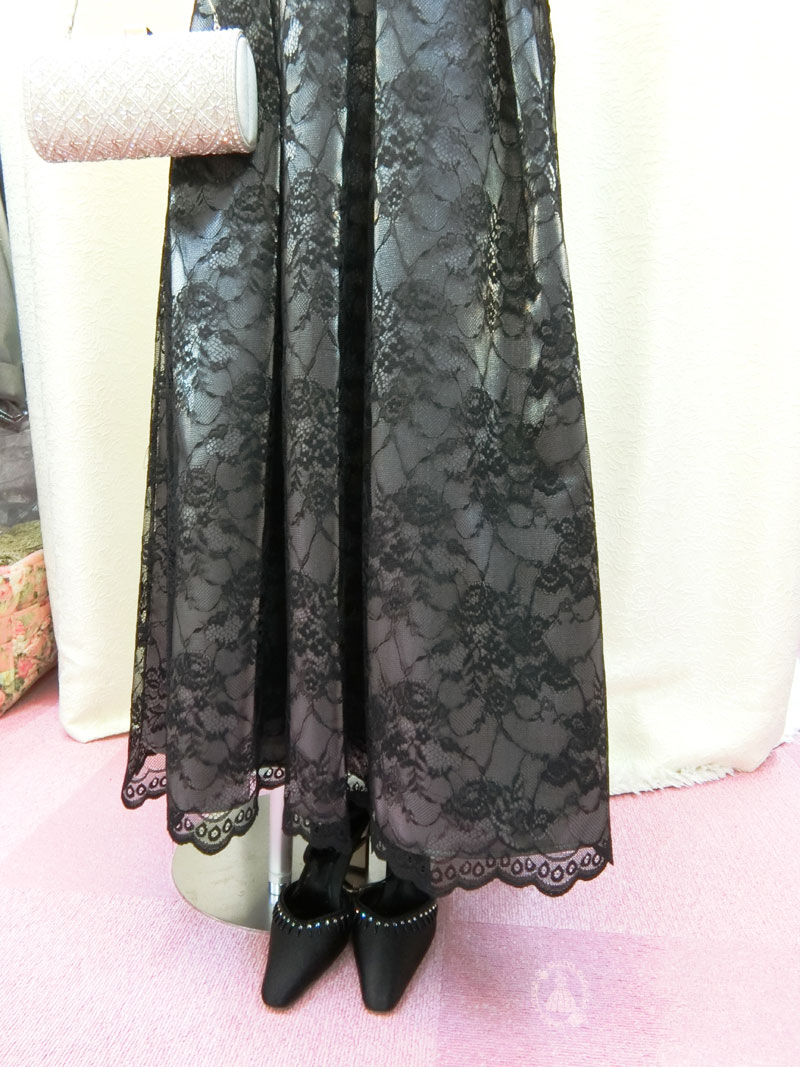 コーディネート２点セット[カトリネドレス+マリコオーガンジーボレロ]上品で可愛らしい印象のブラックドレス