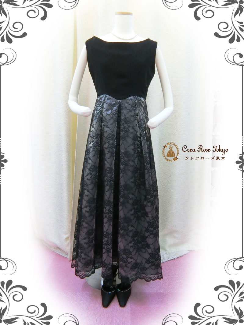 コーディネート２点セット[カトリネドレス+マリコオーガンジーボレロ]上品で可愛らしい印象のブラックドレス