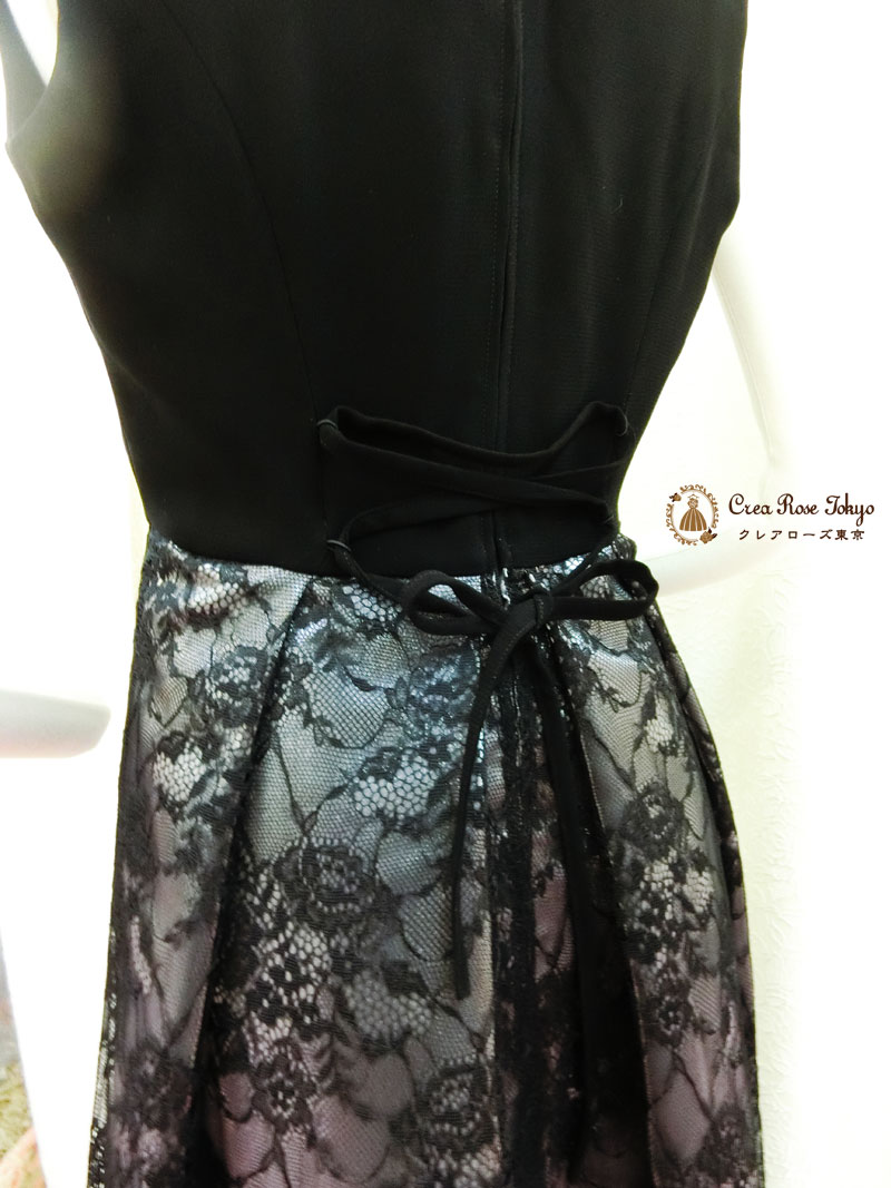 コーディネート二点セット[カトリネドレス+リラベルベットジャケット]上品で可愛らしい印象のブラックドレス