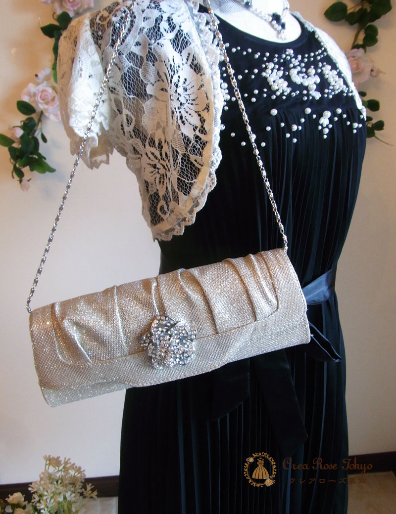 [ブラックパールドレス]パールの上品パーティードレス