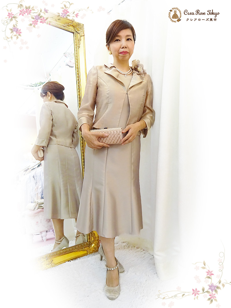 穏やかな光沢と色合いが魅力の日本製オールマイティジャケット【モアラジャケット】ミセスの結婚式やパーティーに