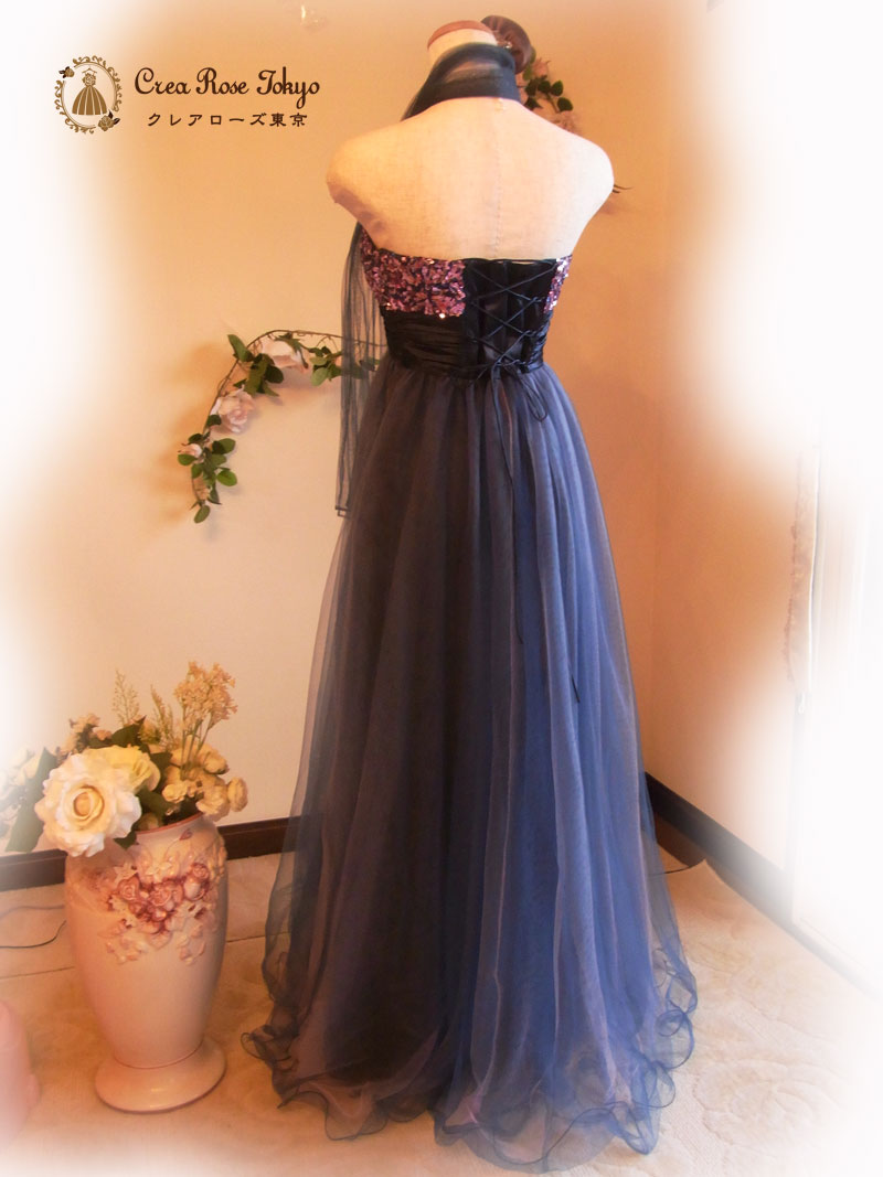 [ロドリーヌ]ロングソフトブルードレス　S~M