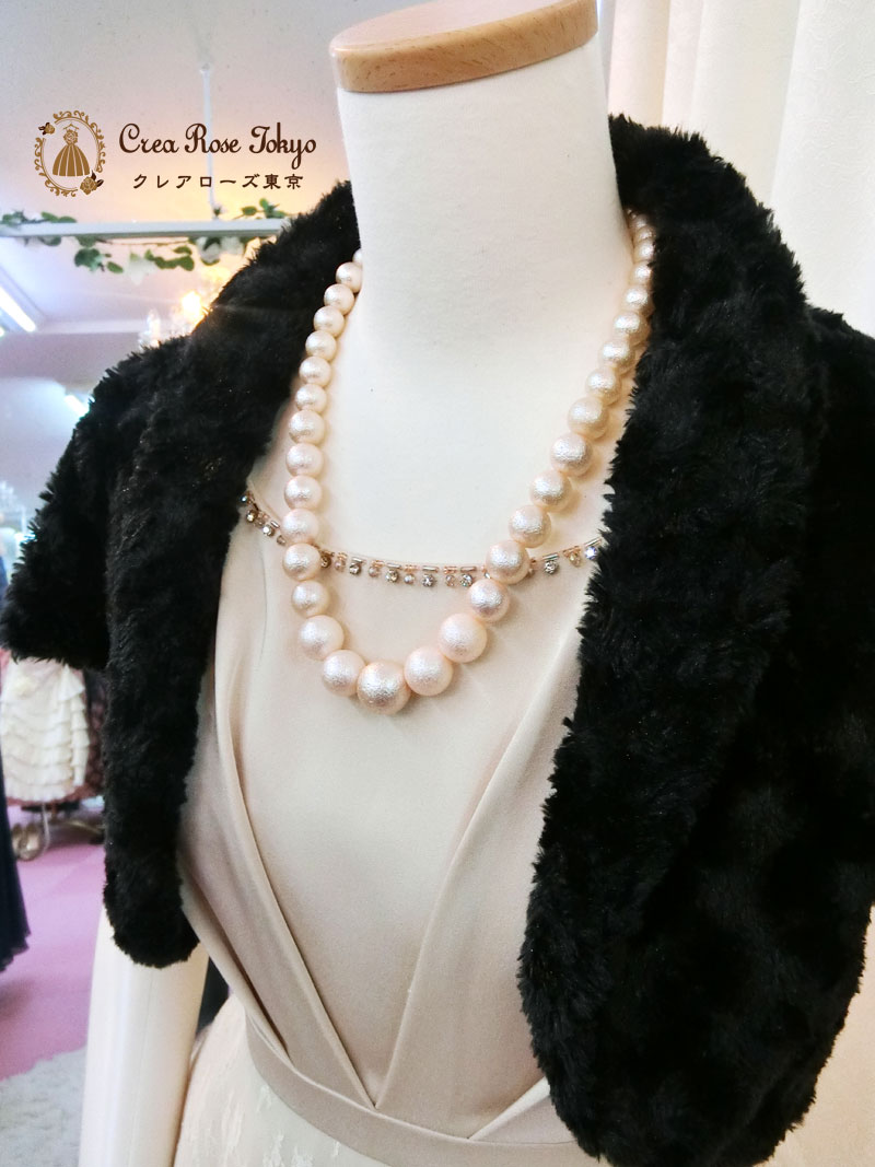 [クリームパール]パールのパーティーネックレス
